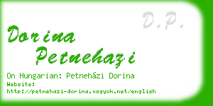 dorina petnehazi business card